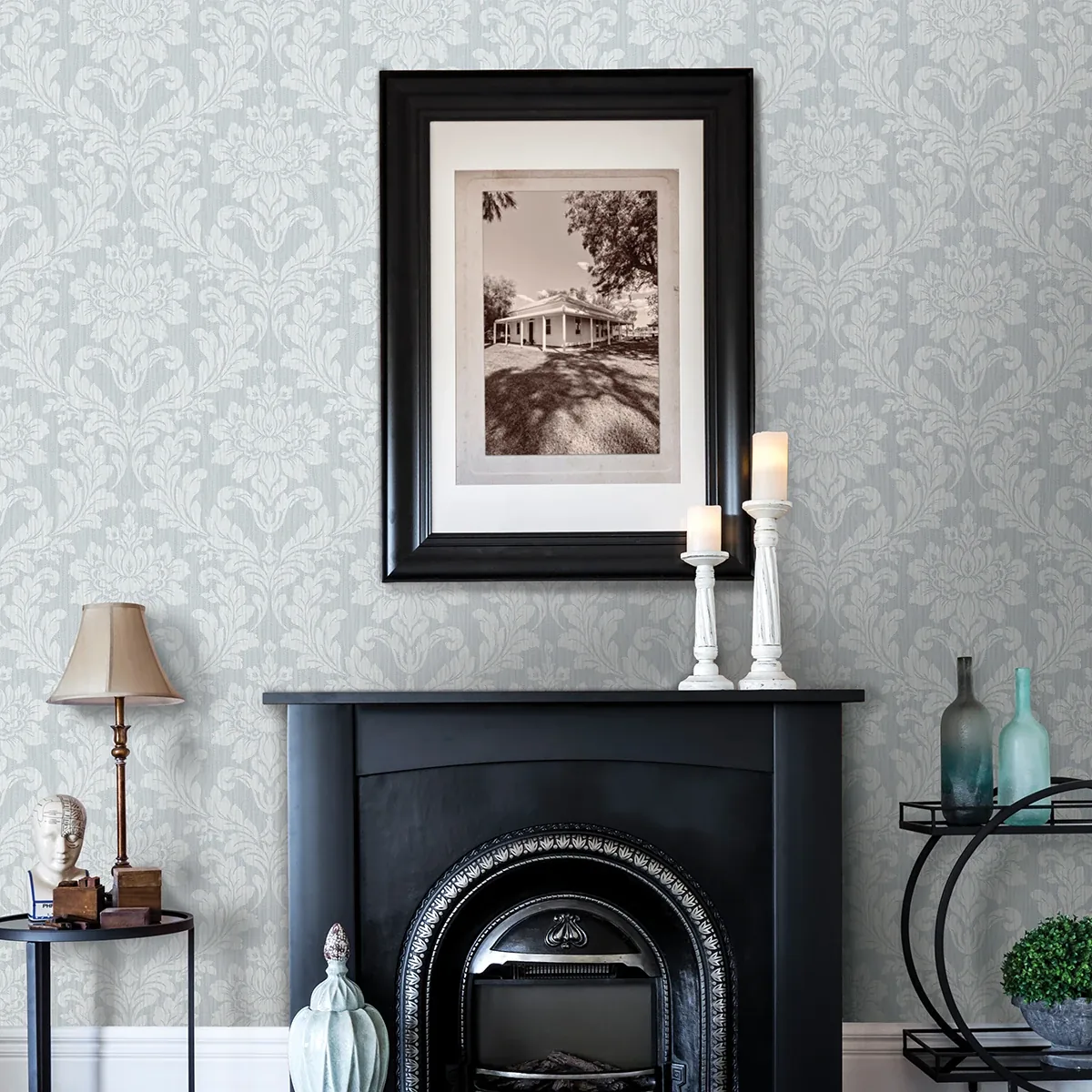 4025-82521 | Galois Light Blue Damask Wallpaper
