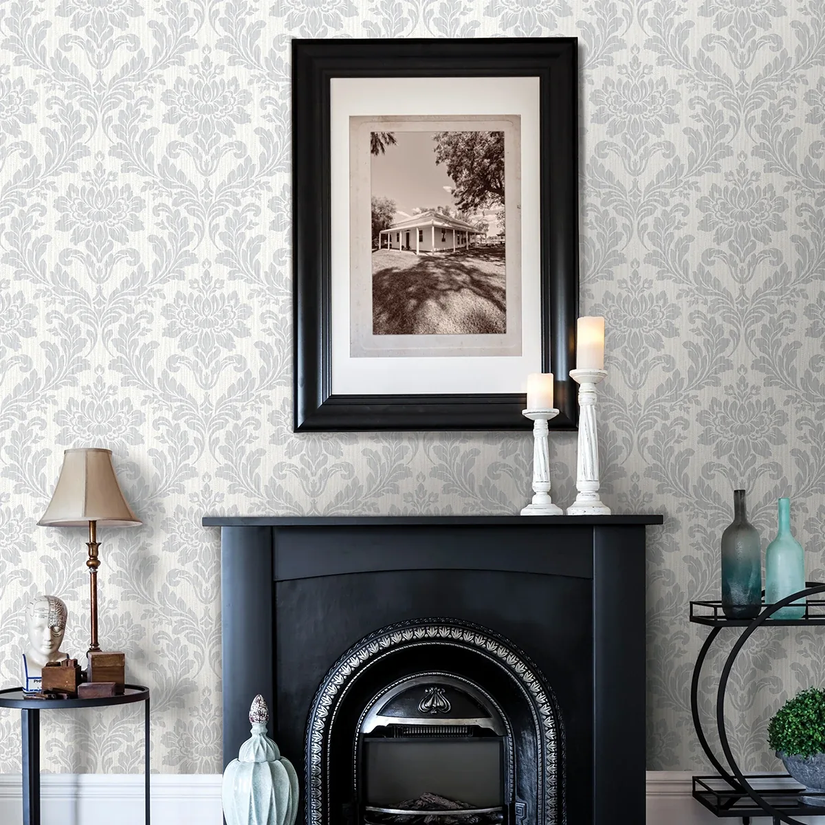 4025-82524 | Galois Light Grey Damask Wallpaper