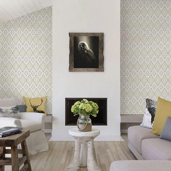 Brewster Home Fashions Ganado Beige Geometric Ikat Wallpaper - SKU 3118-12711