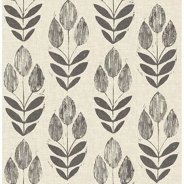 3115-24474 | Garland Black Block Tulip Wallpaper
