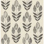 Brewster Home Fashions Garland Black Block Tulip Wallpaper | Wallpaper Twins Brewster Home Fashions Garland Black Block Tulip Wallpaper - SKU 3123-24474