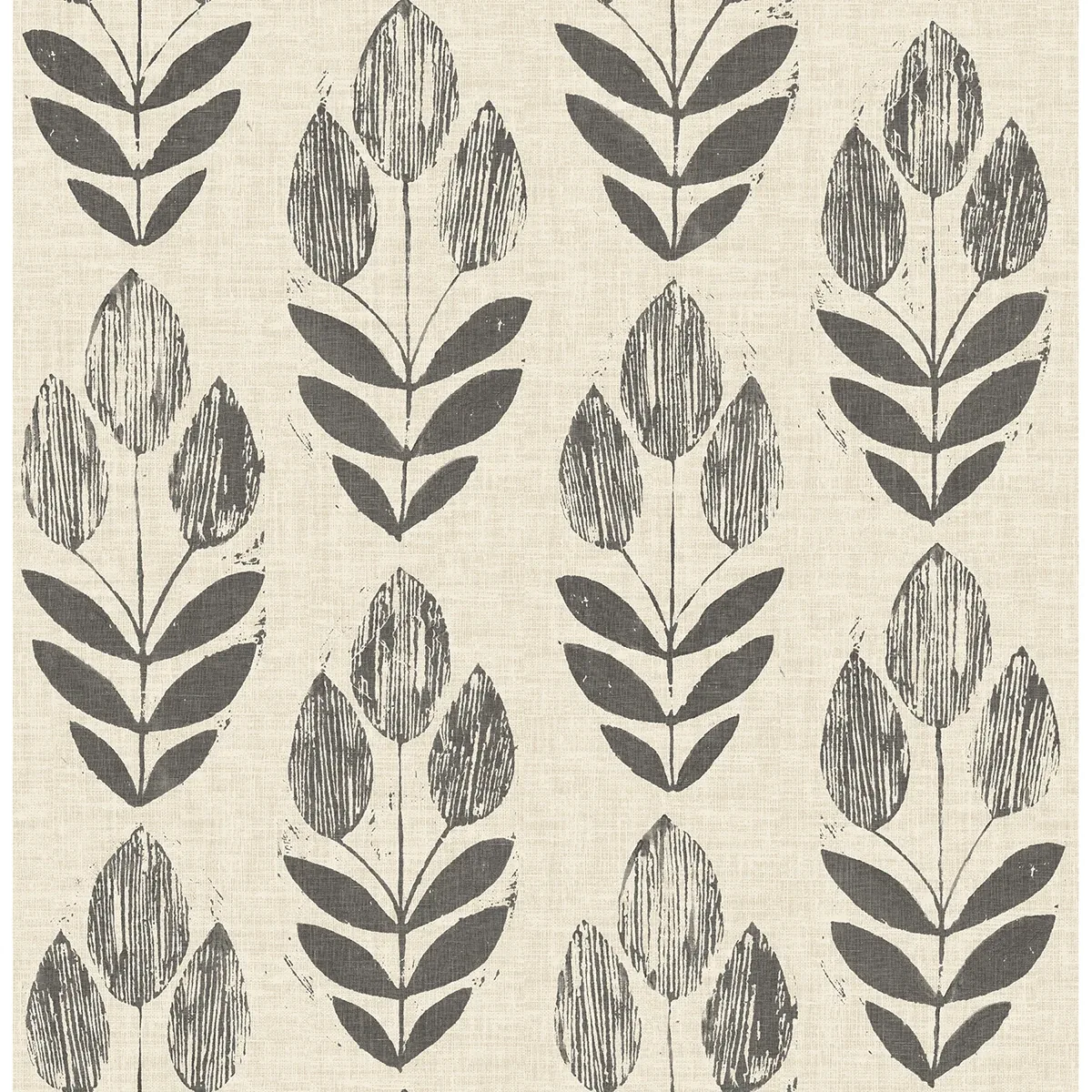 3123-24474 | Garland Black Block Tulip Wallpaper