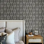 Brewster Home Fashions Garland Charcoal Block Tulip Wallpaper | Wallpaper Twins Brewster Home Fashions Garland Charcoal Block Tulip Wallpaper - SKU 4148-27477