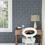 Brewster Home Fashions Garland Denim Block Tulip Wallpaper | Wallpaper Twins Brewster Home Fashions Garland Denim Block Tulip Wallpaper - SKU 4148-27473