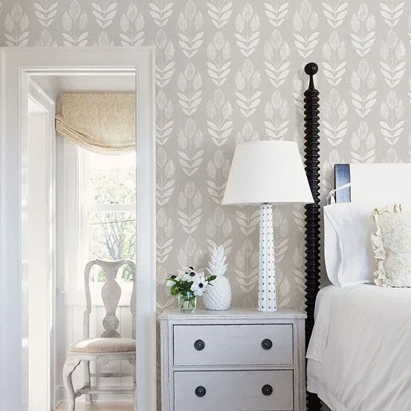 Brewster Home Fashions Garland Dove Block Tulip Wallpaper | Wallpaper Twins Brewster Home Fashions Garland Dove Block Tulip Wallpaper - SKU 3115-24473