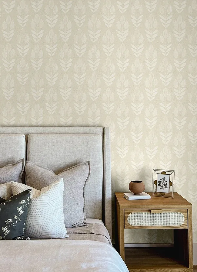 Brewster Home Fashions Garland Khaki Block Tulip Wallpaper | Wallpaper Twins Brewster Home Fashions Garland Khaki Block Tulip Wallpaper - SKU 4148-27474