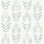 Brewster Home Fashions Garland Teal Block Tulip Wallpaper | Wallpaper Twins Brewster Home Fashions Garland Teal Block Tulip Wallpaper - SKU 3115-24472
