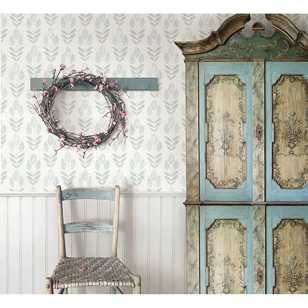 Brewster Home Fashions Garland Teal Block Tulip Wallpaper | Wallpaper Twins Brewster Home Fashions Garland Teal Block Tulip Wallpaper - SKU 3115-24472