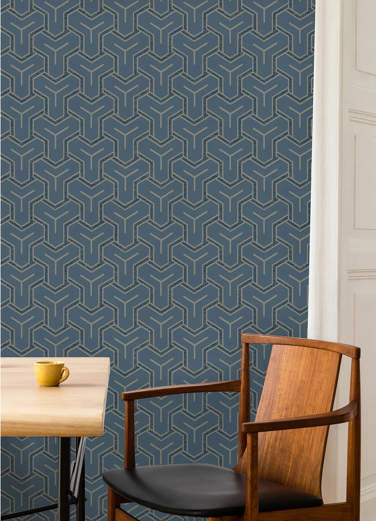 Brewster Home Fashions Gautier Blue Tessellate Wallpaper - SKU 4041-26201