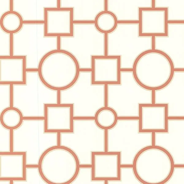 2686-20278 | Geometric Burnt Sienna Geovine Wallpaper
