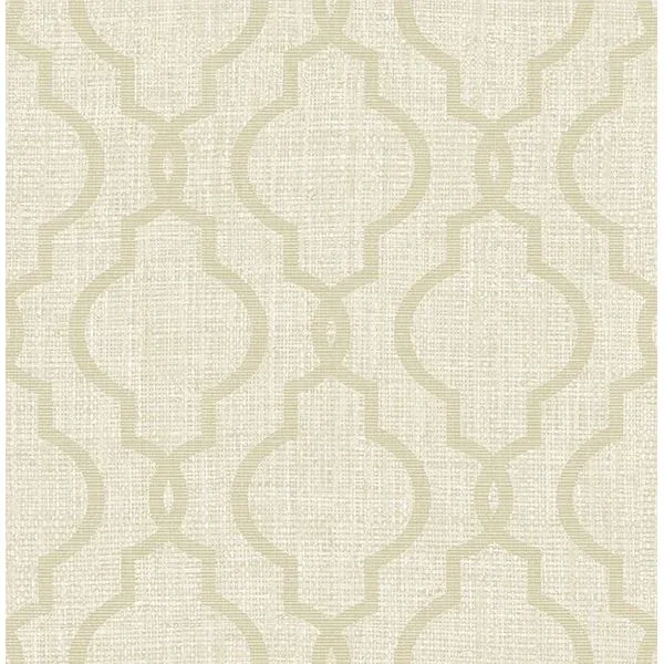 PS41705 | Geometric Taupe Quatrefoil Wallpaper