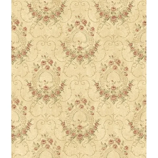 Brewster Home Fashions Georgiana Tearose Gold Cameo Wallpaper - SKU CCB02124