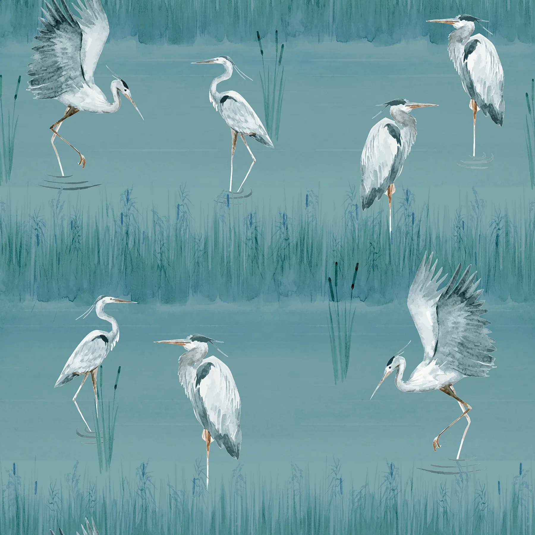 Brewster Home Fashions Gerald Blue Heron River Wallpaper - SKU AH100213AH