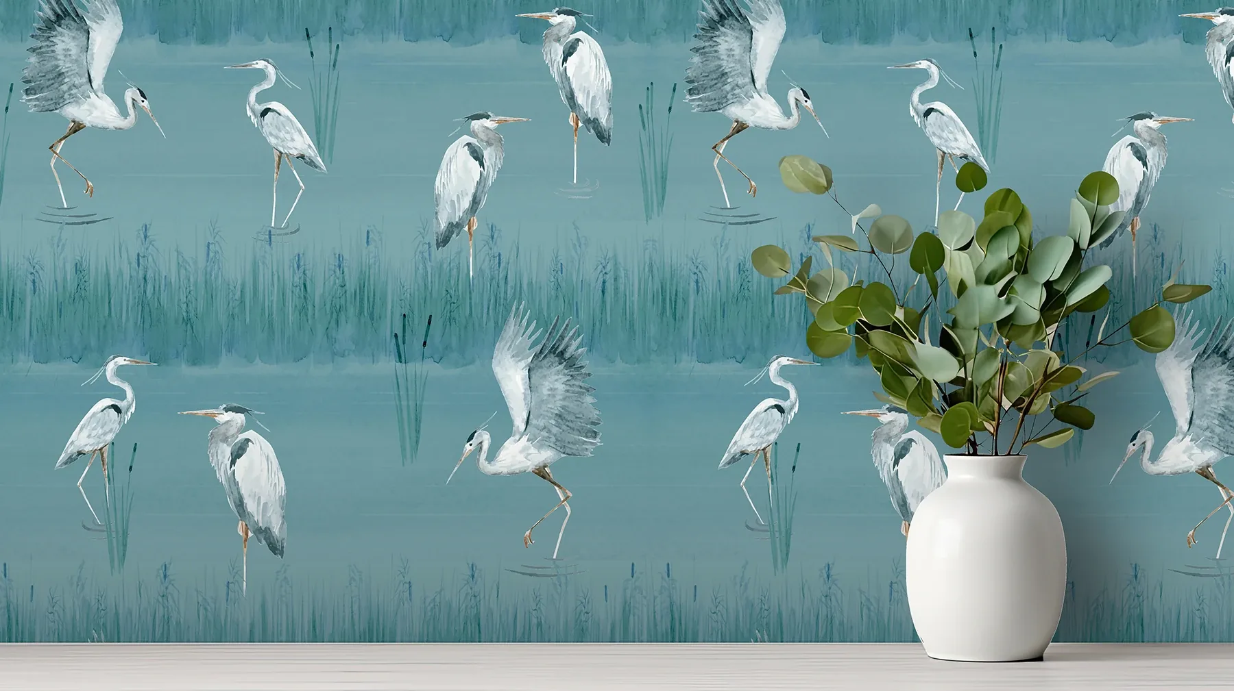 Brewster Home Fashions Gerald Blue Heron River Wallpaper | Wallpaper Twins Brewster Home Fashions Gerald Blue Heron River Wallpaper - SKU AH100213AH