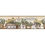 Brewster Home Fashions Geranium Yellow Flower Pot Wallpaper - SKU 3119-13582B