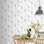 Brewster Home Fashions Gilbert Black Etched Stag Wallpaper | Wallpaper Twins Brewster Home Fashions Gilbert Black Etched Stag Wallpaper - SKU AH901808