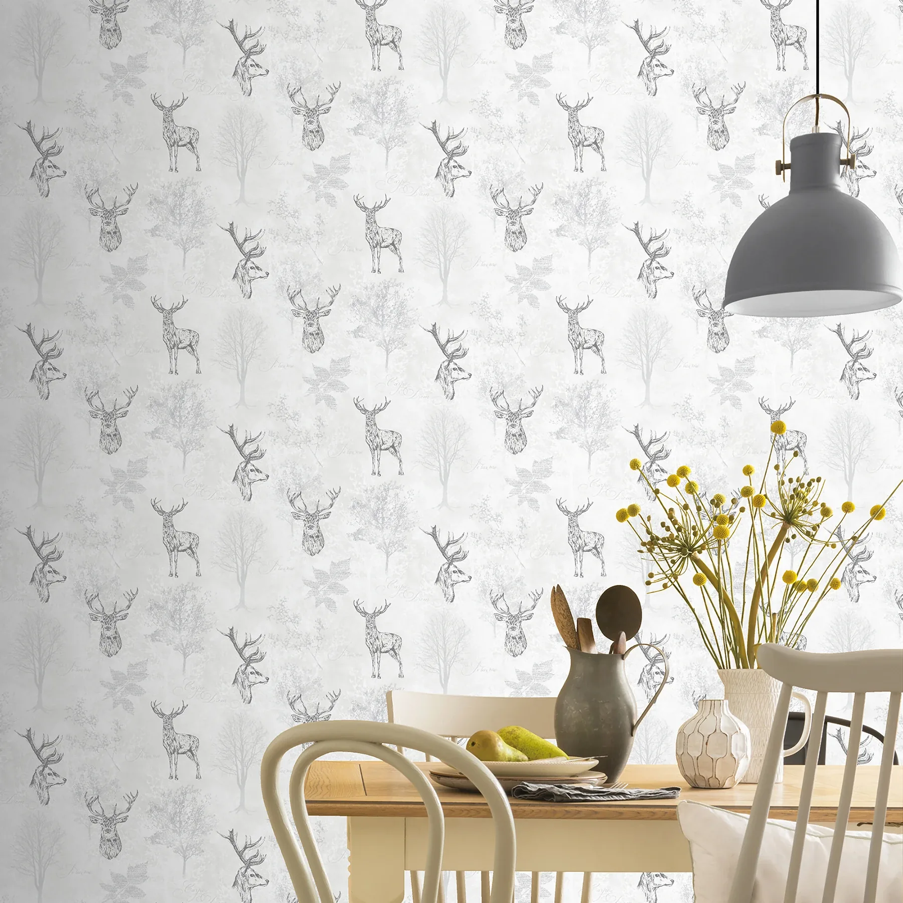 Brewster Home Fashions Gilbert Black Etched Stag Wallpaper | Wallpaper Twins Brewster Home Fashions Gilbert Black Etched Stag Wallpaper - SKU AH901808