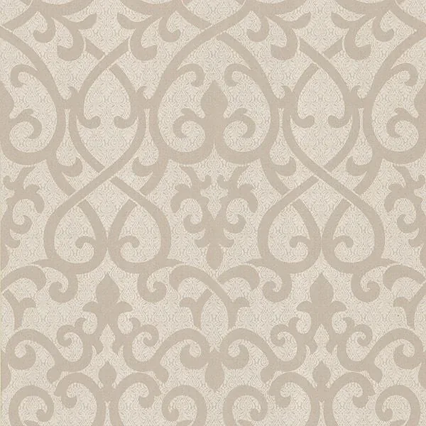 Brewster Home Fashions Giselle Light Brown Ironwork Damask Wallpaper - SKU 62-65862