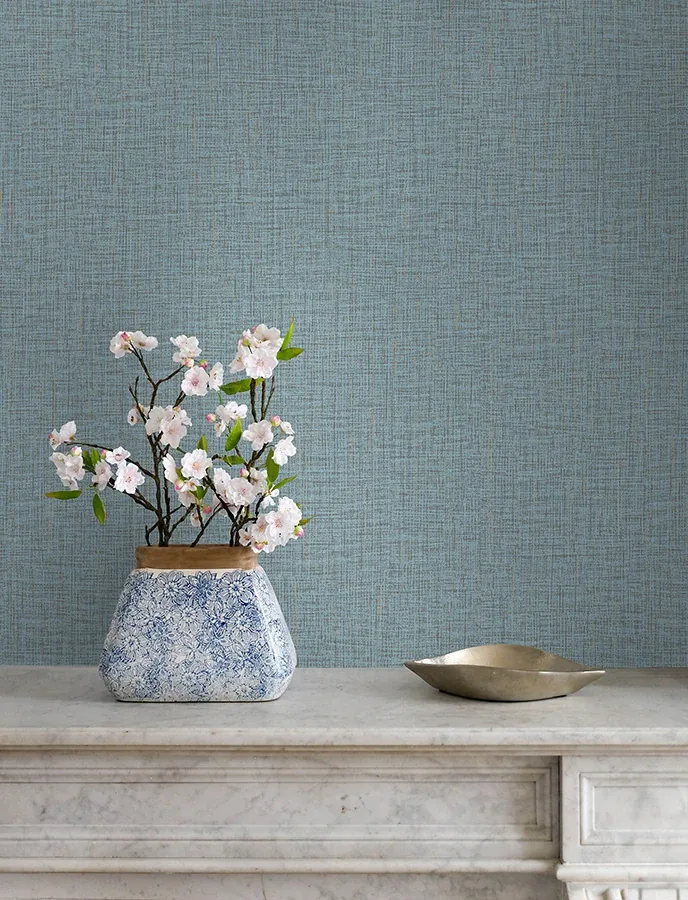 Brewster Home Fashions Glenburn Light Blue Woven Shimmer Wallpaper - SKU 4144-9150