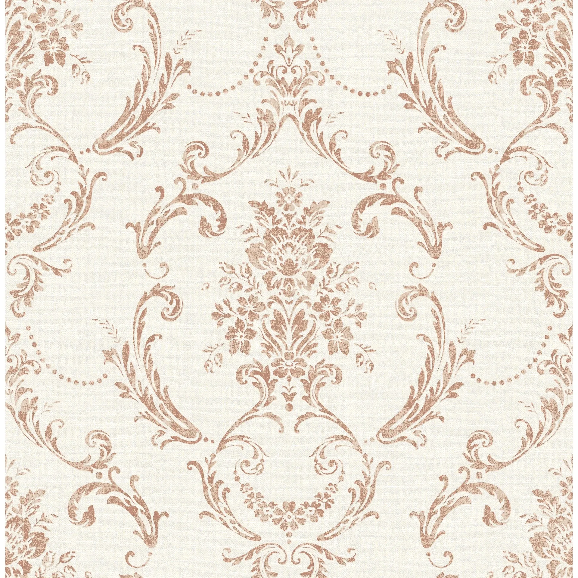 Brewster Home Fashions Glenda Copper Floral Damask Wallpaper - SKU 4157-25041