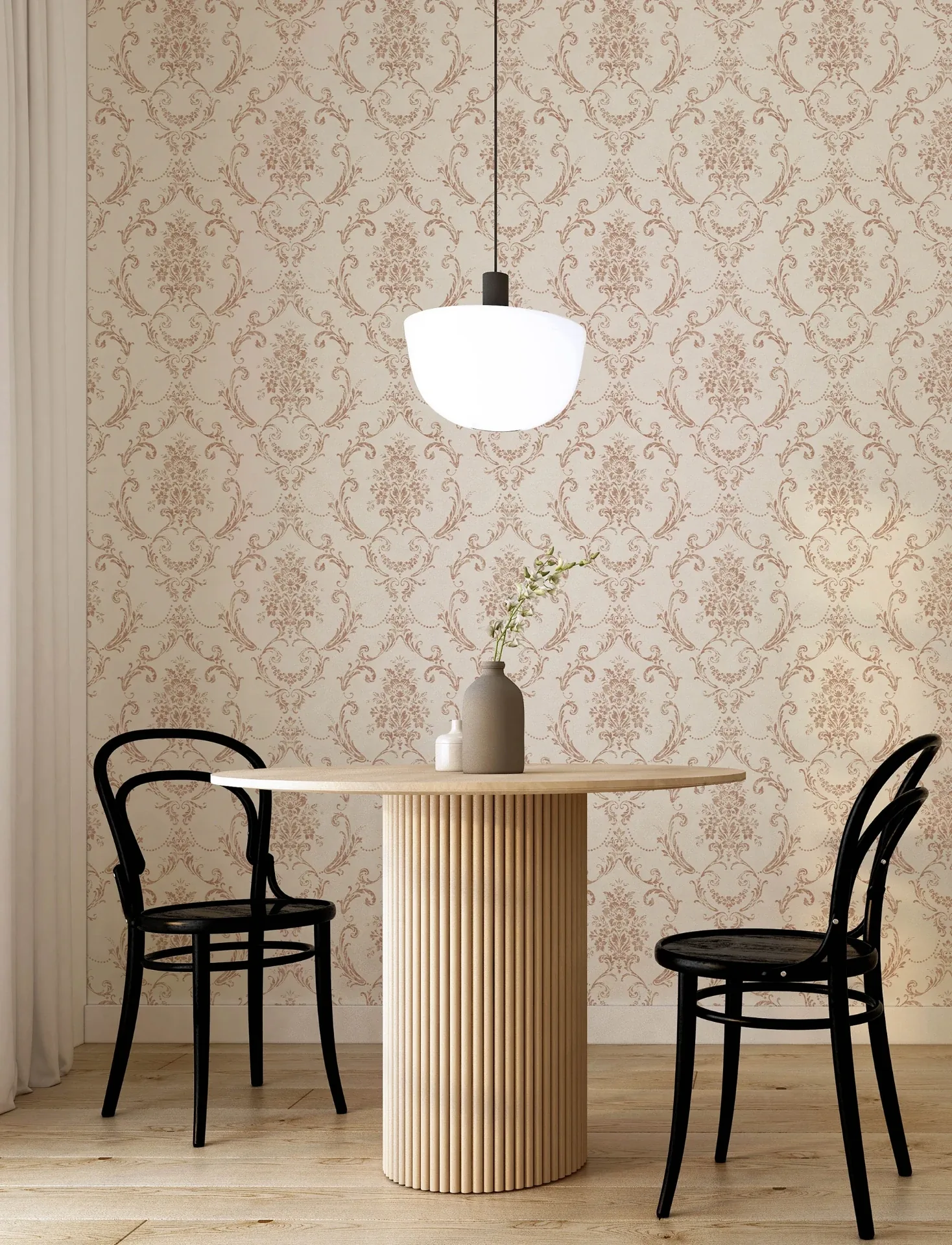 Brewster Home Fashions Glenda Copper Floral Damask Wallpaper - SKU 4157-25041