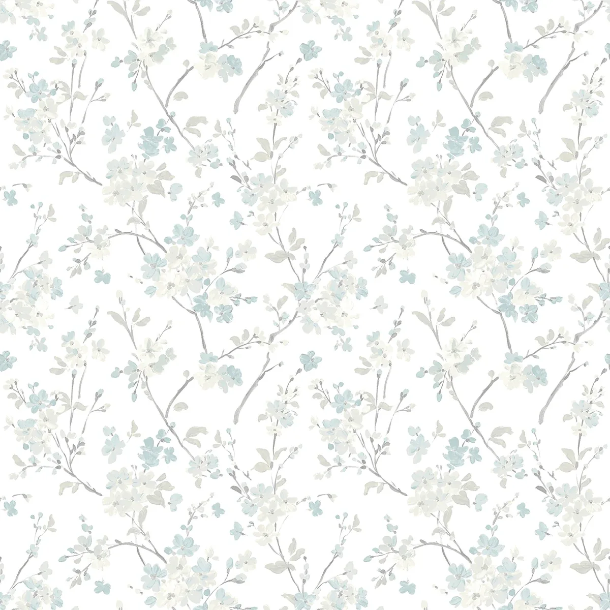 Brewster Home Fashions Glinda Aqua Floral Trail Wallpaper - SKU 3122-10910