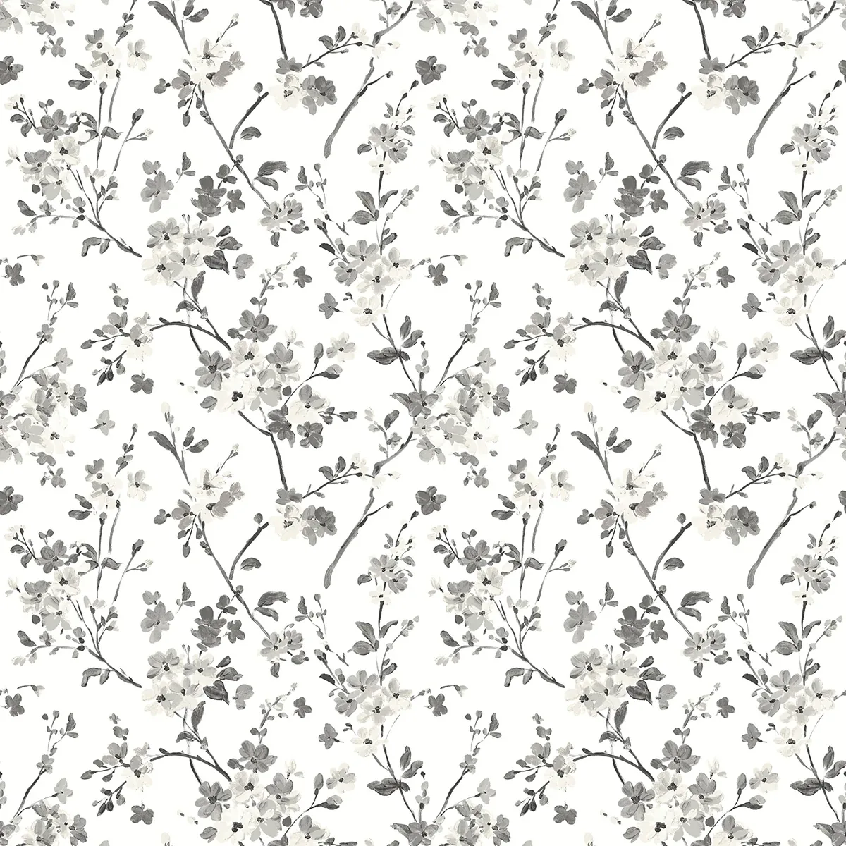 Brewster Home Fashions Glinda Black Floral Trail Wallpaper - SKU 3122-10920