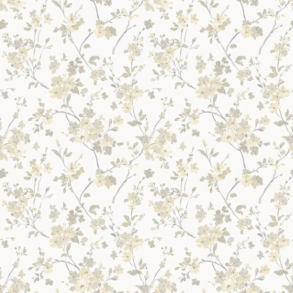 Brewster Home Fashions Glinda Light Yellow Floral Trail Wallpaper - SKU 3122-10903
