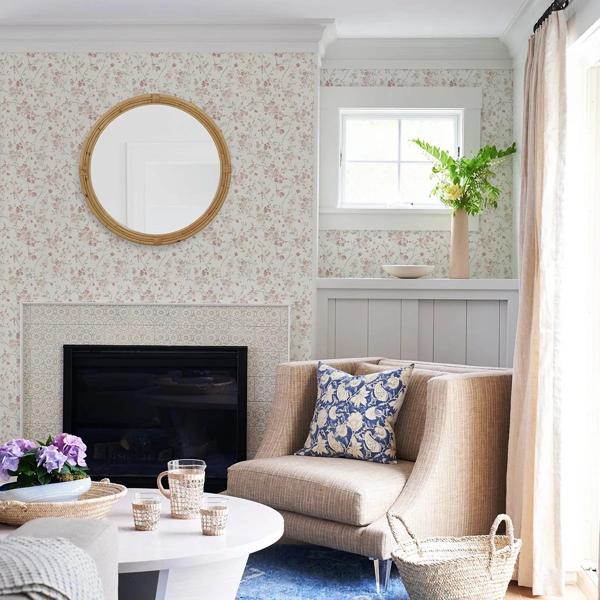 Brewster Home Fashions Glinda Rose Floral Trail Wallpaper - SKU 3122-10908