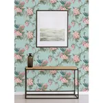 Brewster Home Fashions Golden Pheasant Aqua Floral Wallpaper - SKU M1663