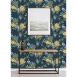Brewster Home Fashions Golden Pheasant Dark Blue Floral Wallpaper | Wallpaper Twins Brewster Home Fashions Golden Pheasant Dark Blue Floral Wallpaper - SKU M1661