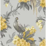 Brewster Home Fashions Golden Pheasant Grey Floral Wallpaper | Wallpaper Twins Brewster Home Fashions Golden Pheasant Grey Floral Wallpaper - SKU M1662