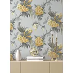 Brewster Home Fashions Golden Pheasant Grey Floral Wallpaper | Wallpaper Twins Brewster Home Fashions Golden Pheasant Grey Floral Wallpaper - SKU M1662