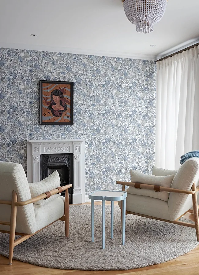 Brewster Home Fashions Goldfinch Blue Birds and Blooms Wallpaper - SKU 4148-27414