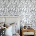 Brewster Home Fashions Goldfinch Blue Birds and Blooms Wallpaper - SKU 4148-27414