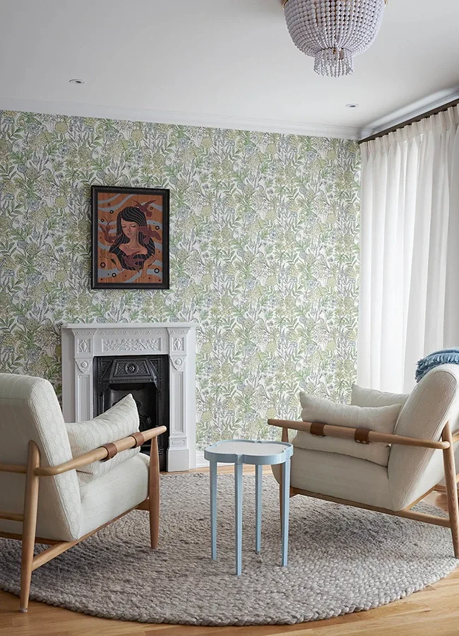 Brewster Home Fashions Goldfinch Green Birds and Blooms Wallpaper - SKU 4148-27412