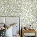 Brewster Home Fashions Goldfinch Green Birds and Blooms Wallpaper - SKU 4148-27412