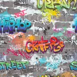 Brewster Home Fashions Graffiti Wall Multicolor Street Styles Wallpaper - SKU 4203-27592
