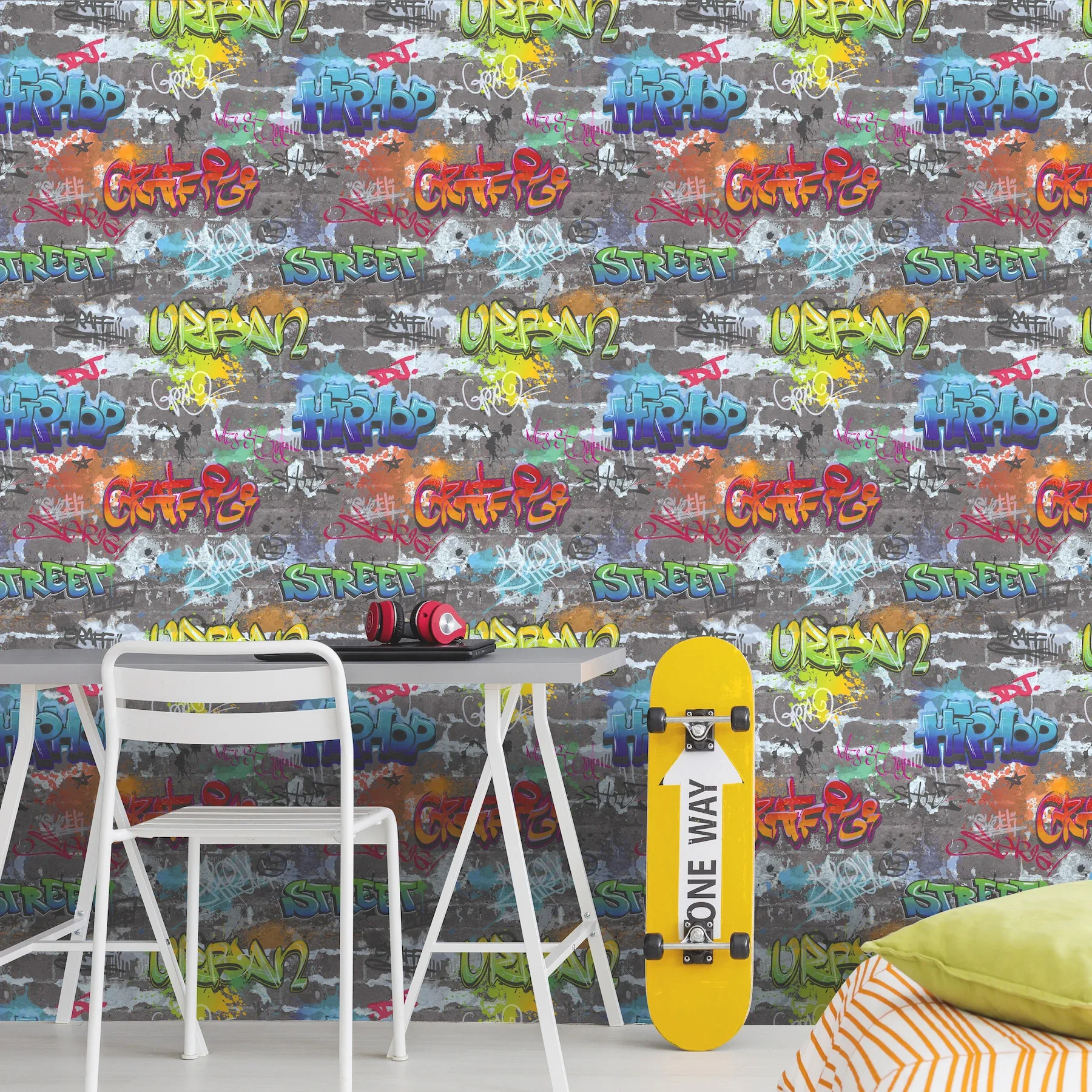 Brewster Home Fashions Graffiti Wall Multicolor Street Styles Wallpaper - SKU 4203-27592
