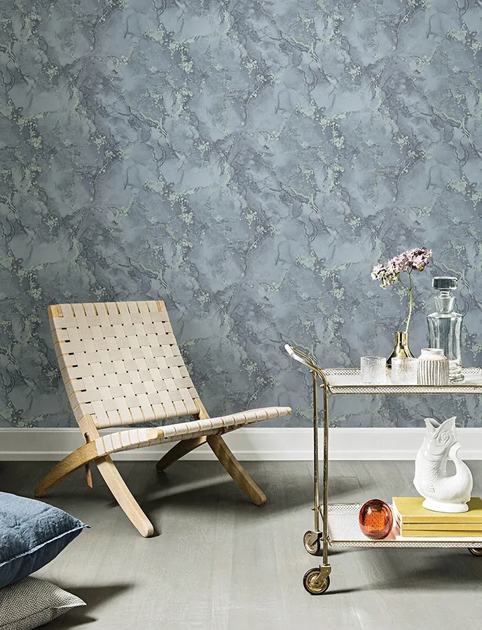 Brewster Home Fashions Grandin Dark Blue Marbled Wallpaper - SKU 4144-9104