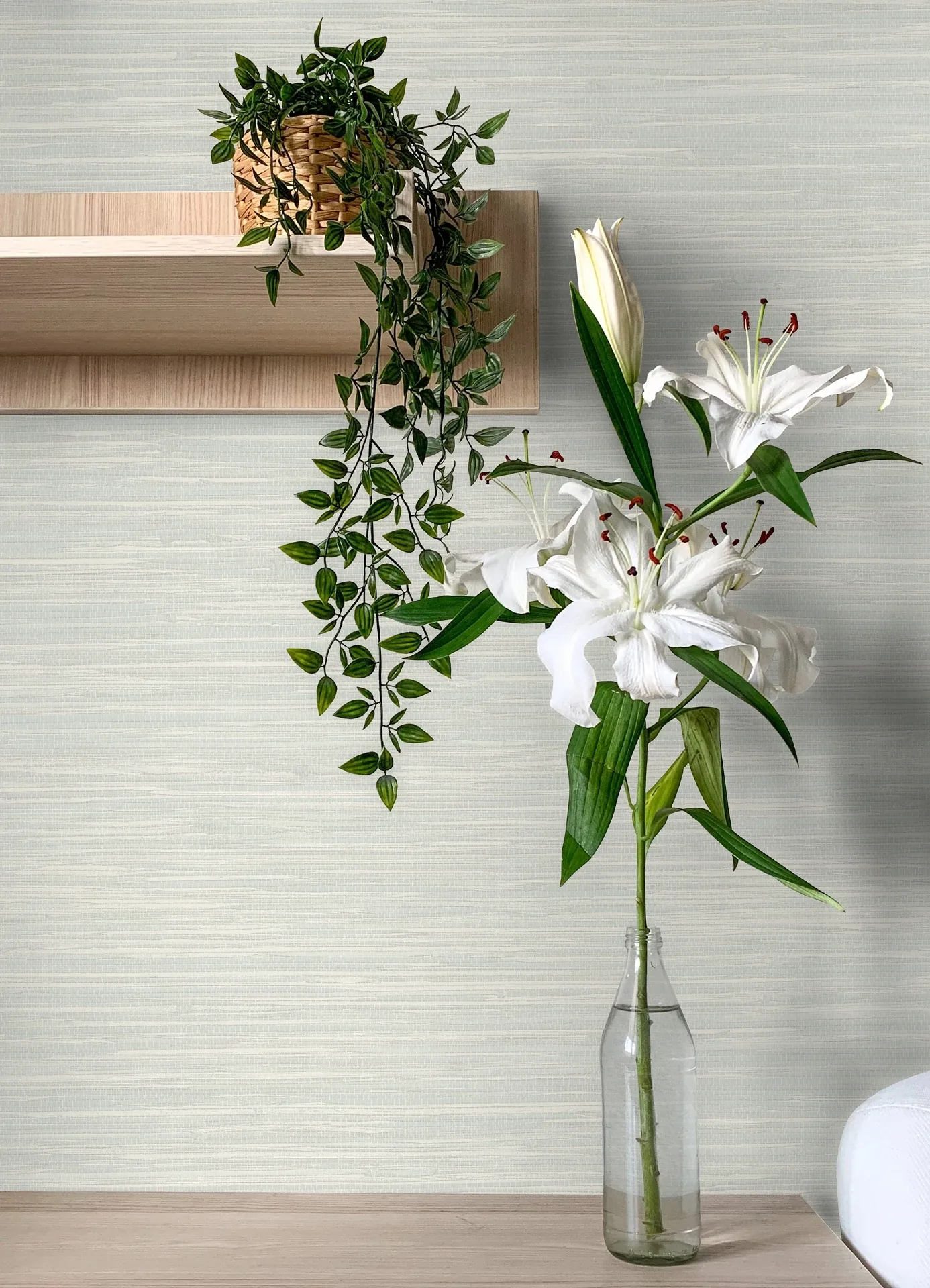 Brewster Home Fashions Grassweave Aqua Imitation Grasscloth Wallpaper - SKU 4071-71067