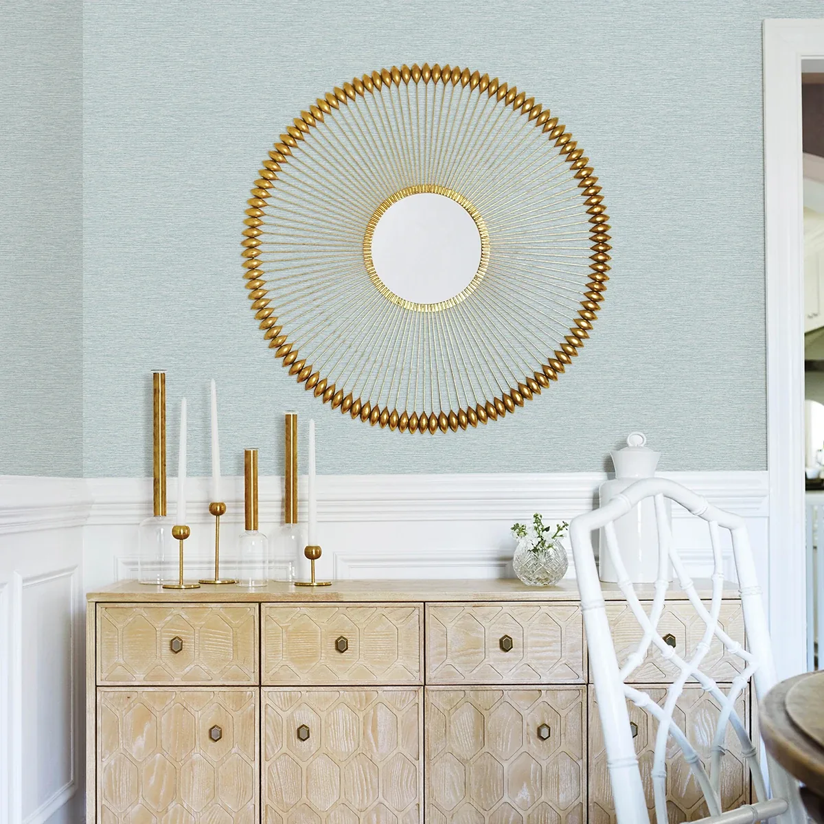 Brewster Home Fashions Gump Light Blue Faux Grasscloth Wallpaper | Wallpaper Twins Brewster Home Fashions Gump Light Blue Faux Grasscloth Wallpaper - SKU 3122-10202