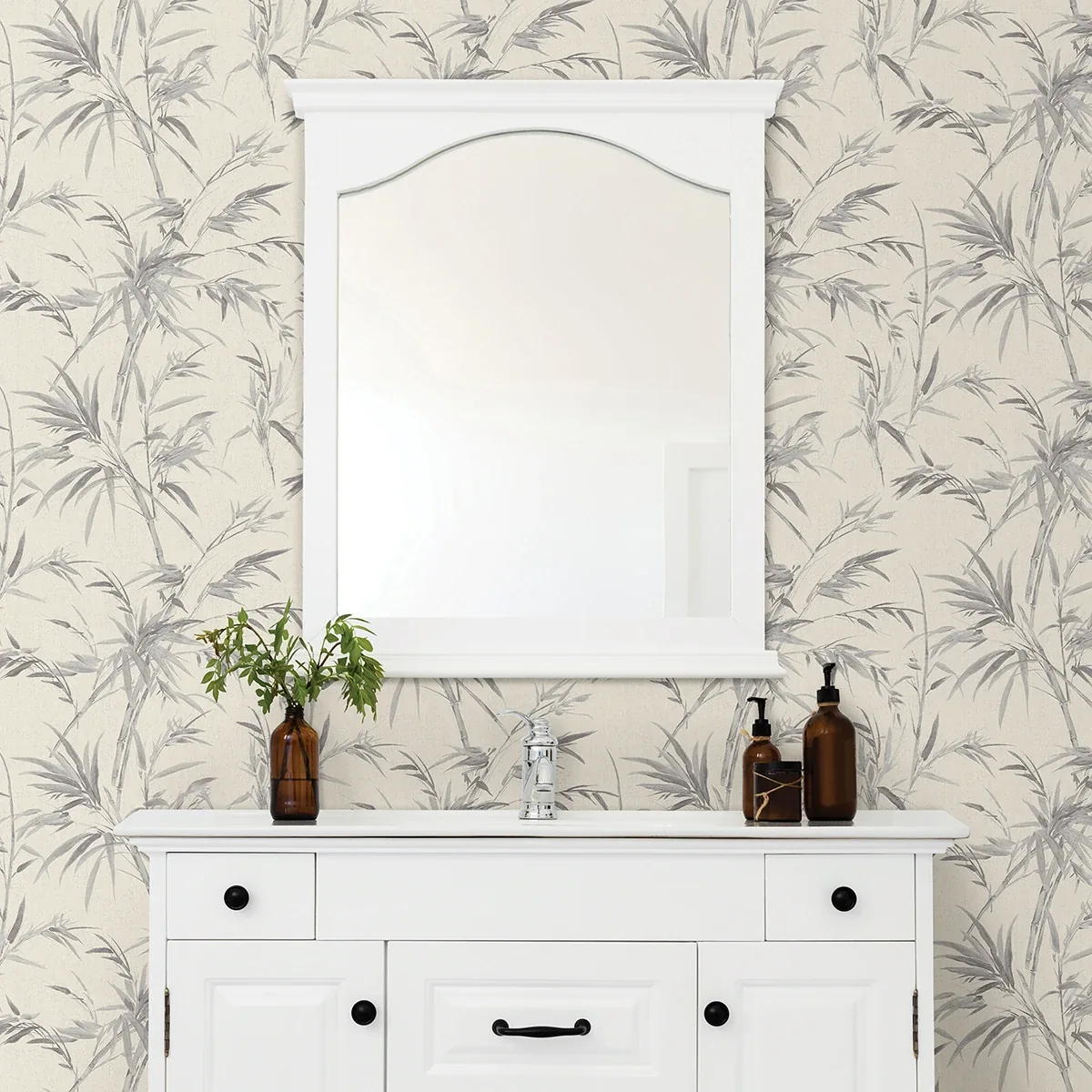 Brewster Home Fashions Hali Silver Fronds Wallpaper - SKU 2979-37376-5