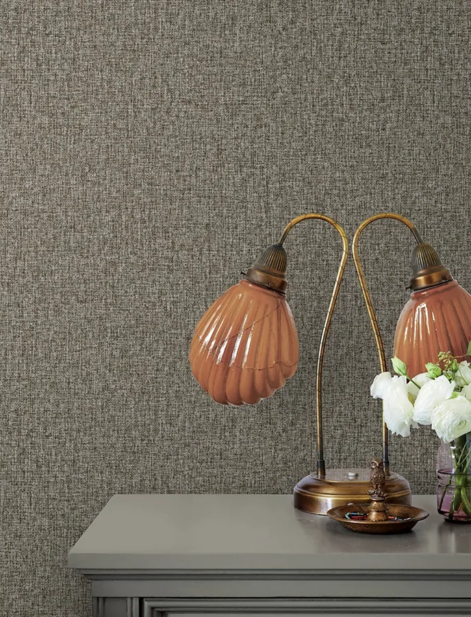 Brewster Home Fashions Halliday Espresso Faux Linen Wallpaper | Wallpaper Twins Brewster Home Fashions Halliday Espresso Faux Linen Wallpaper - SKU 4144-9106