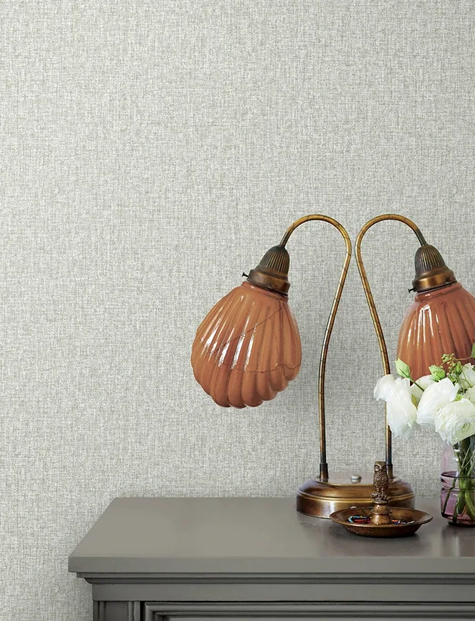 Brewster Home Fashions Halliday Light Grey Faux Linen Wallpaper | Wallpaper Twins Brewster Home Fashions Halliday Light Grey Faux Linen Wallpaper - SKU 4144-9111