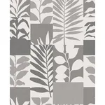 Brewster Home Fashions Hammons Silver Block Botanical Wallpaper | Wallpaper Twins Brewster Home Fashions Hammons Silver Block Botanical Wallpaper - SKU 2814-M1383