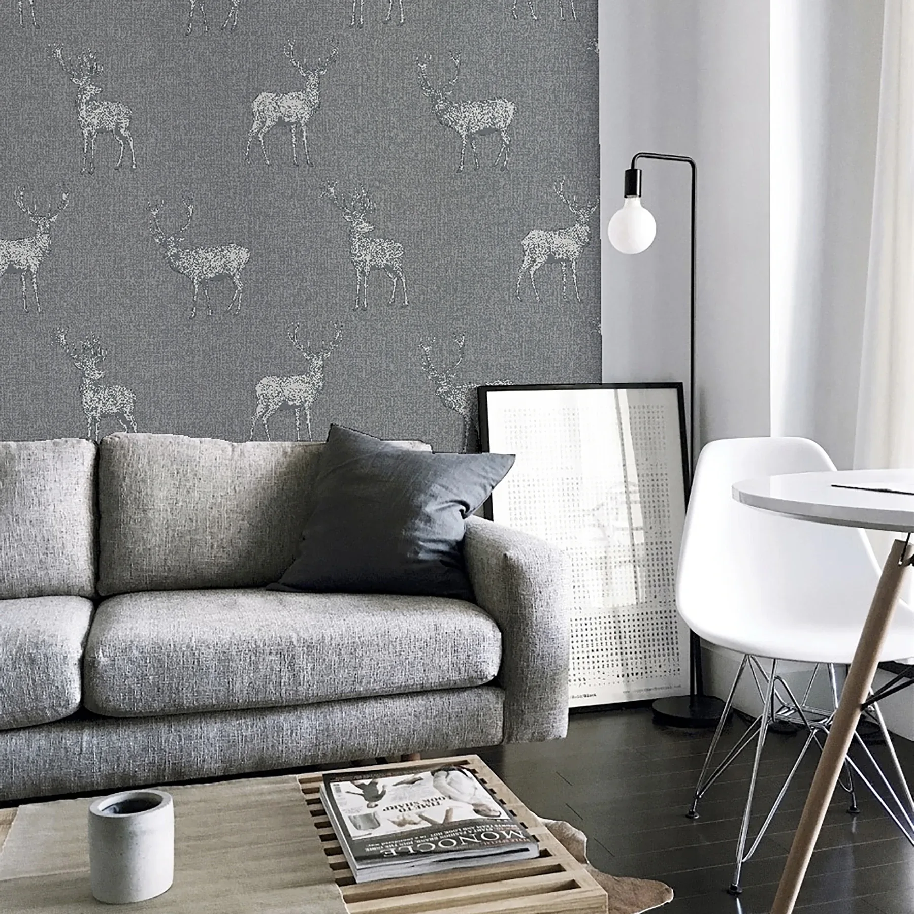 Brewster Home Fashions Hank Grey Stag Wallpaper | Wallpaper Twins Brewster Home Fashions Hank Grey Stag Wallpaper - SKU AH909608
