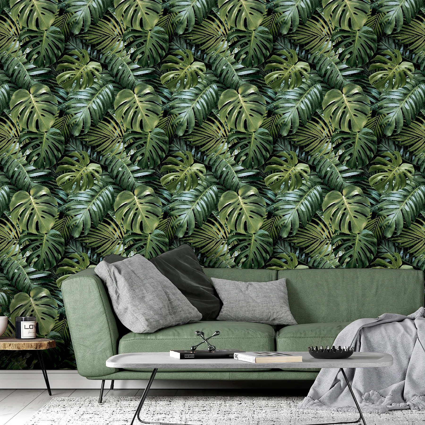 Brewster Home Fashions Harlynn Green Monstera Wallpaper - SKU AH924108