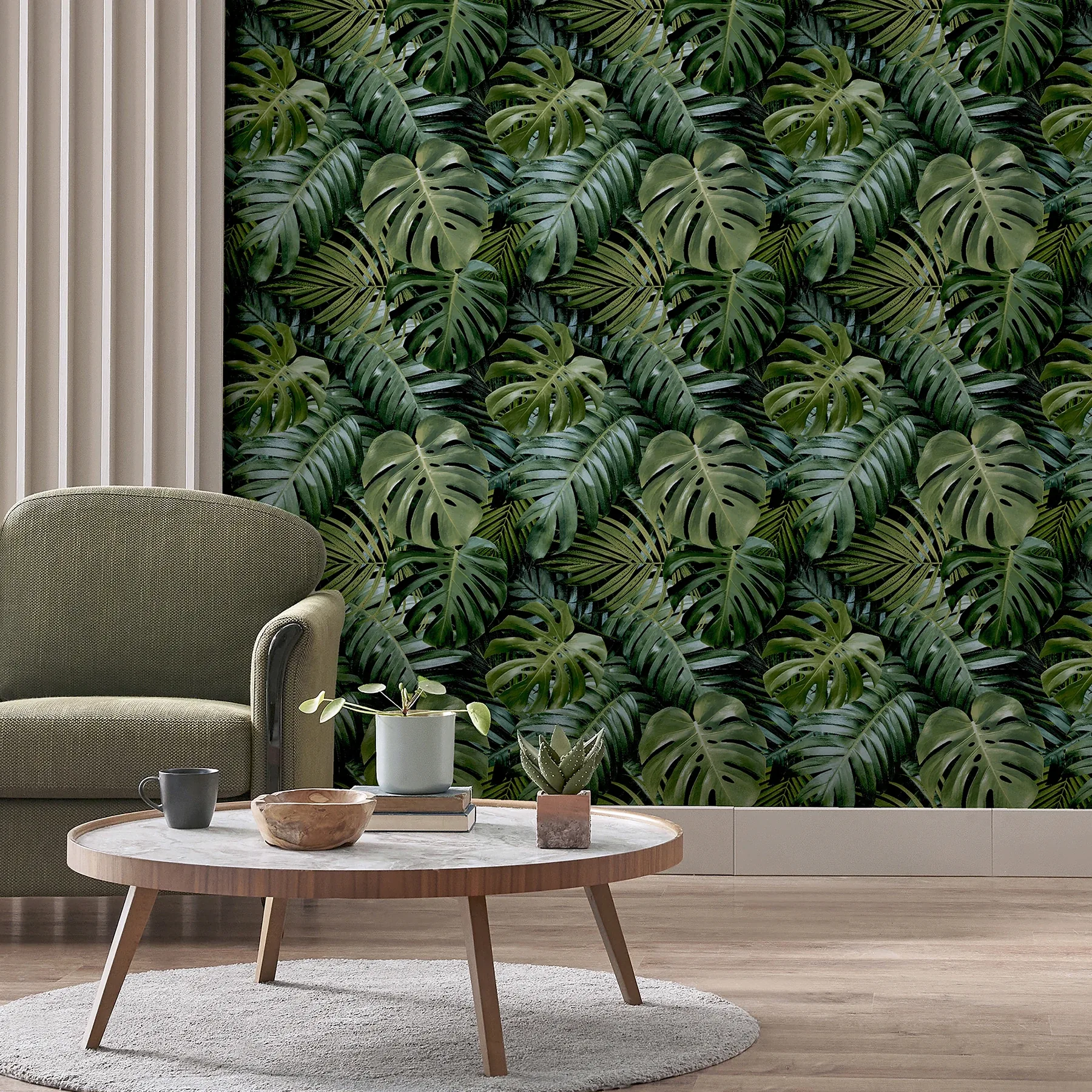 Brewster Home Fashions Harlynn Green Monstera Wallpaper - SKU AH924108