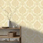 Brewster Home Fashions Harriet Khaki Damask Wallpaper - SKU AH290403